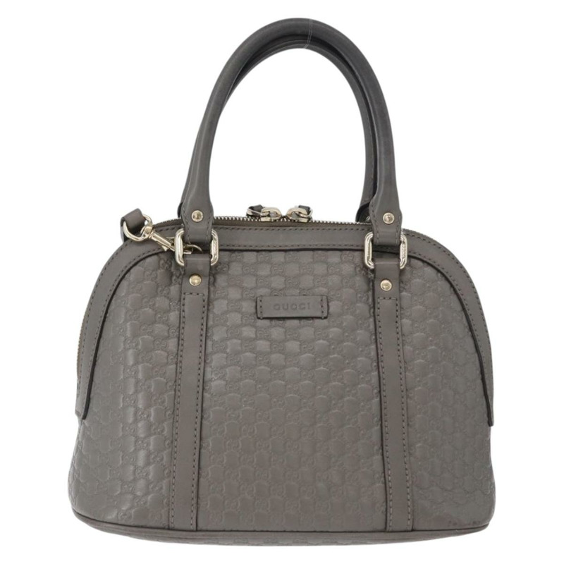 【日本直送】GUCCI Micro GG 帆布 Guccissima 手提包 皮革 2way 灰色金色 449654 Auth mr2015-1