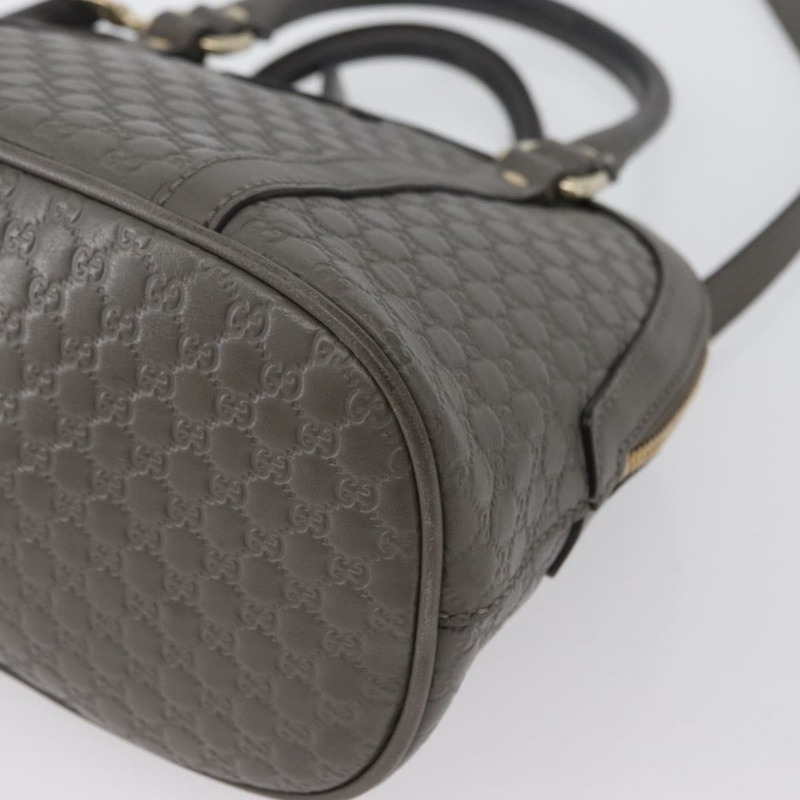 【日本直送】GUCCI Micro GG 帆布 Guccissima 手提包 皮革 2way 灰色金色 449654 Auth mr2015-12