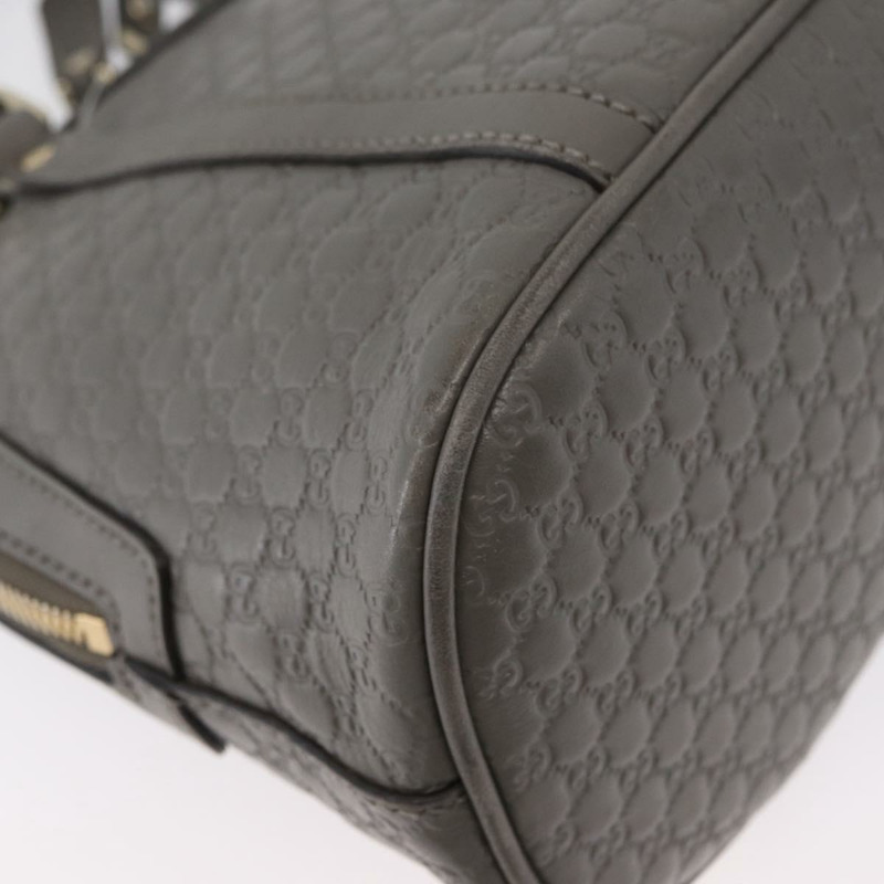 【日本直送】GUCCI Micro GG 帆布 Guccissima 手提包 皮革 2way 灰色金色 449654 Auth mr2015-13