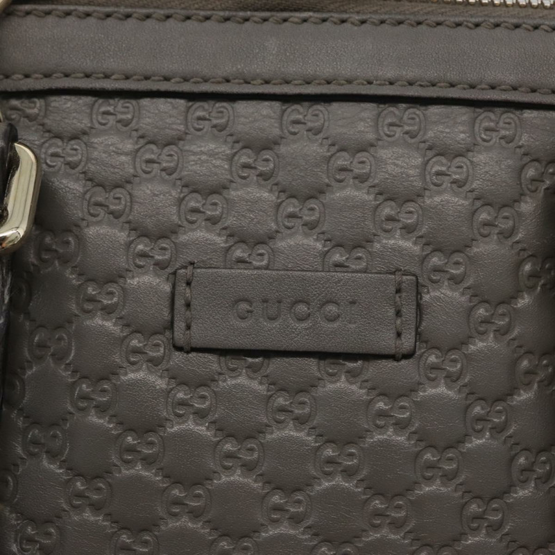 【日本直送】GUCCI Micro GG 帆布 Guccissima 手提包 皮革 2way 灰色金色 449654 Auth mr2015-15