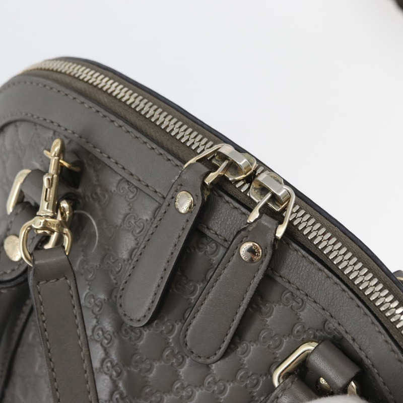 【日本直送】GUCCI Micro GG 帆布 Guccissima 手提包 皮革 2way 灰色金色 449654 Auth mr2015-16