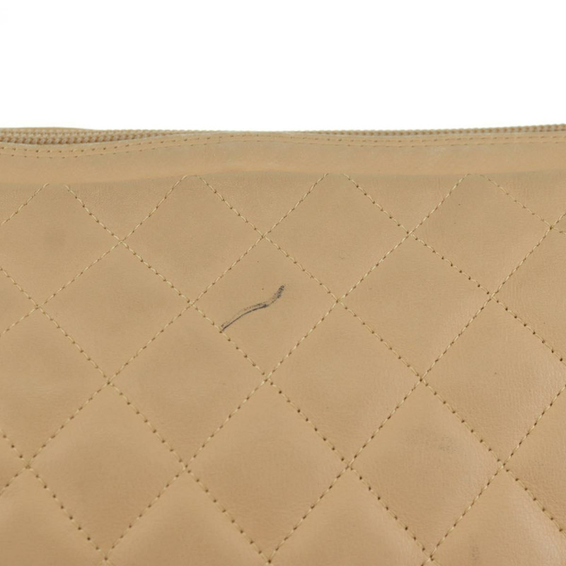 【日本直送】香奈兒 Cambon 系列絎縫單肩包，羊皮材質，米色/黑色，CC 認證，型號 am10849V-2