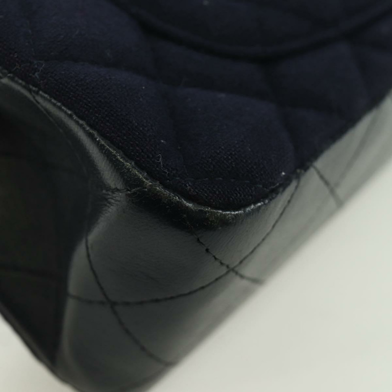 【日本直送】香奈兒 (CHANEL) 迷你絎縫 20 鏈條巴黎漢堡包 棉質海軍藍 CC 正品 172560SAM-11