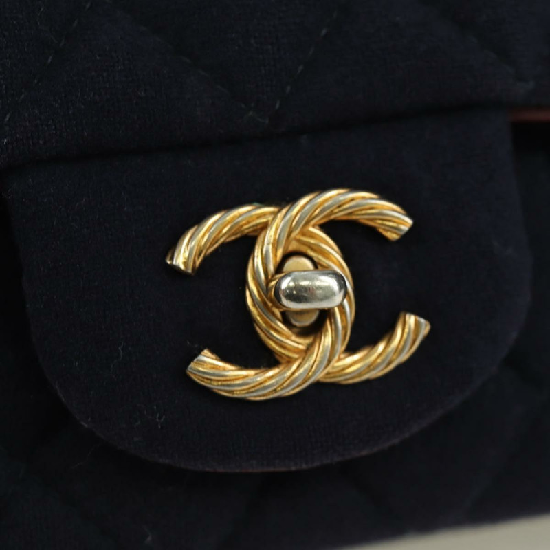 【日本直送】香奈兒 (CHANEL) 迷你絎縫 20 鏈條巴黎漢堡包 棉質海軍藍 CC 正品 172560SAM-15