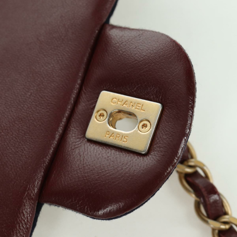 【日本直送】香奈兒 (CHANEL) 迷你絎縫 20 鏈條巴黎漢堡包 棉質海軍藍 CC 正品 172560SAM-17