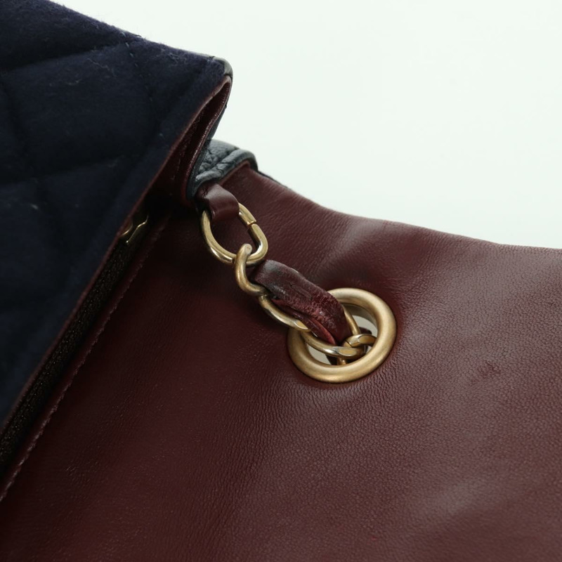 【日本直送】香奈兒 (CHANEL) 迷你絎縫 20 鏈條巴黎漢堡包 棉質海軍藍 CC 正品 172560SAM-18