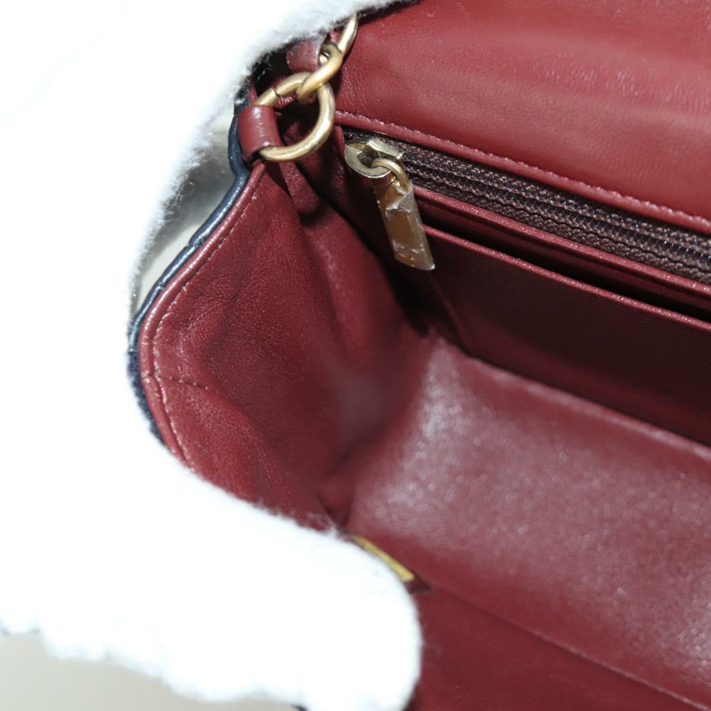 【日本直送】香奈兒 (CHANEL) 迷你絎縫 20 鏈條巴黎漢堡包 棉質海軍藍 CC 正品 172560SAM-22