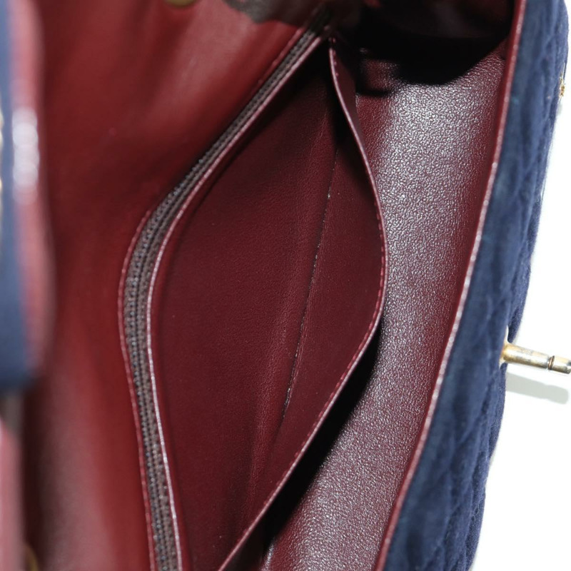 【日本直送】香奈兒 (CHANEL) 迷你絎縫 20 鏈條巴黎漢堡包 棉質海軍藍 CC 正品 172560SAM-25