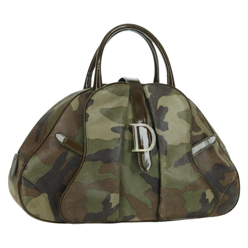 【日本直送】Christian Dior 雙馬鞍迷彩包，皮革材質，綠色金色，正品，貨號 172789SAV-0