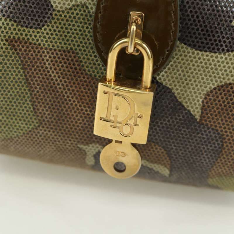 【日本直送】Christian Dior 雙馬鞍迷彩包，皮革材質，綠色金色，正品，貨號 172789SAV-28