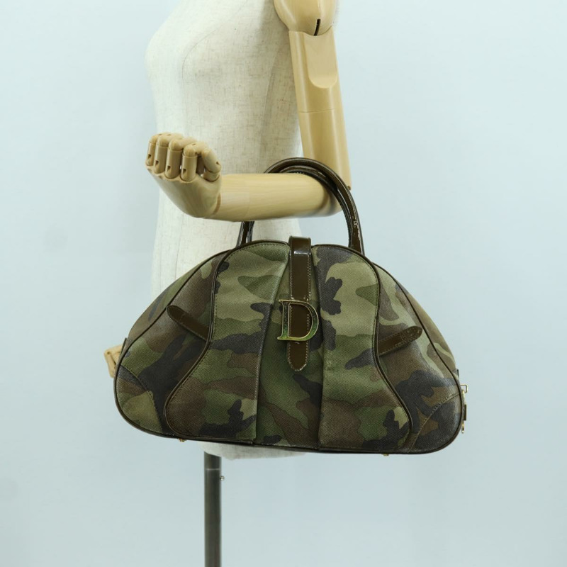 【日本直送】Christian Dior 雙馬鞍迷彩包，皮革材質，綠色金色，正品，貨號 172789SAV-30