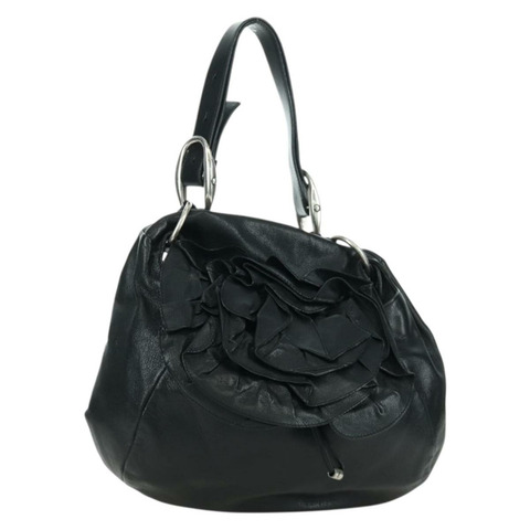 SAINT LAURENT 黑色銀色皮革肩背包 正品 172776V