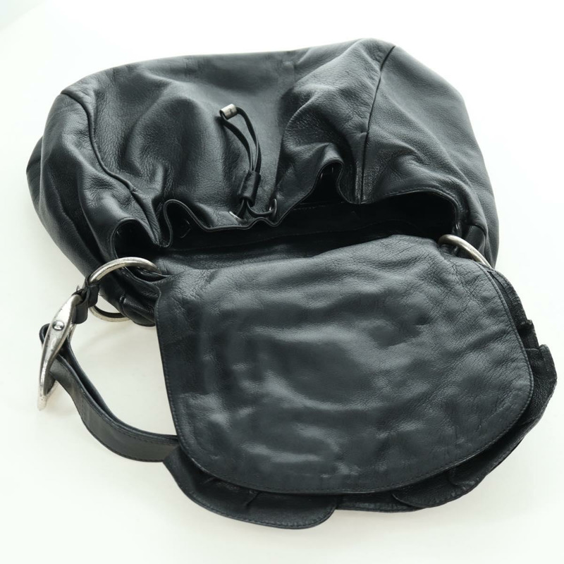 【日本直送】SAINT LAURENT 黑色銀色皮革肩背包 正品 172776V-14