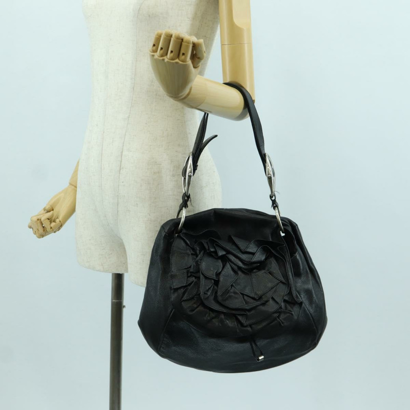 【日本直送】SAINT LAURENT 黑色銀色皮革肩背包 正品 172776V-23