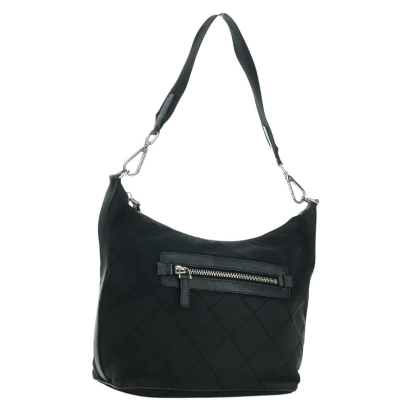 【日本直送】PRADA 絎縫單肩包 尼龍 黑色 銀色 正品 172951V-0