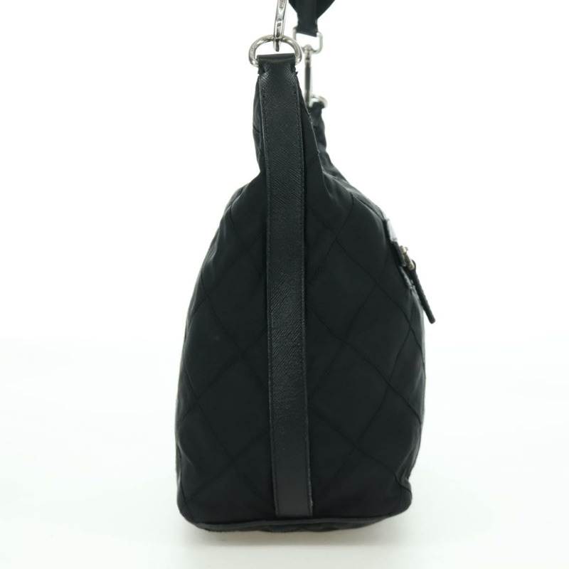 【日本直送】PRADA 絎縫單肩包 尼龍 黑色 銀色 正品 172951V-4
