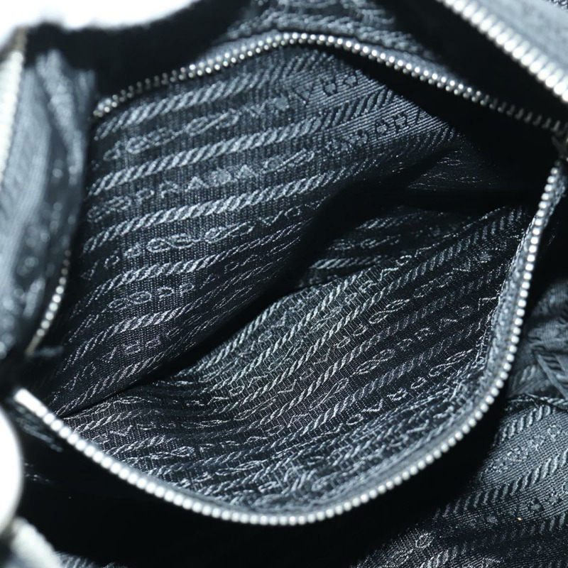 【日本直送】PRADA 絎縫單肩包 尼龍 黑色 銀色 正品 172951V-21