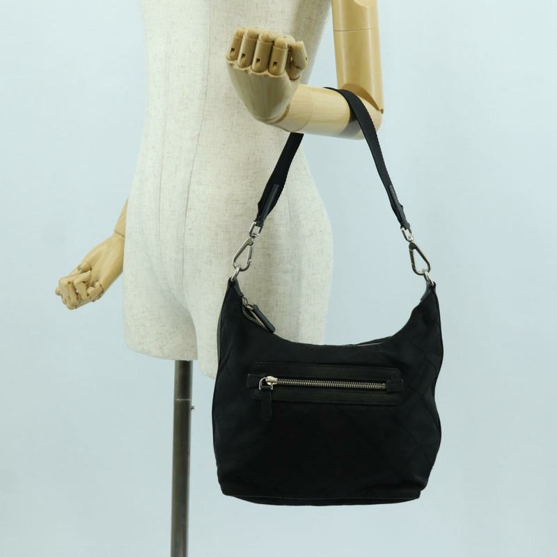 【日本直送】PRADA 絎縫單肩包 尼龍 黑色 銀色 正品 172951V-24