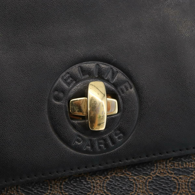 【日本直送】CELINE Macadam帆布肩背包 PVC皮革 黑色 金色 正品 171442V-13