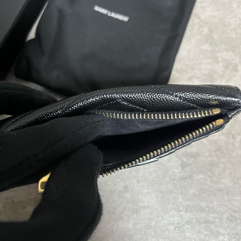 正品 Ysl 經典荔枝皮卡夾零錢包-6