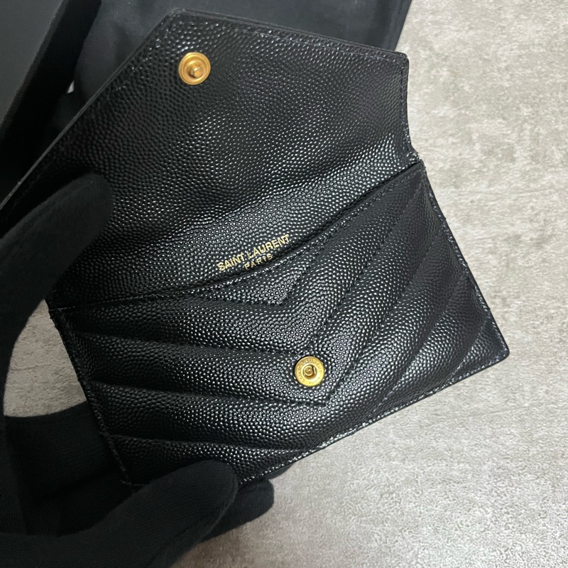 正品 Ysl 經典荔枝皮卡夾零錢包-7