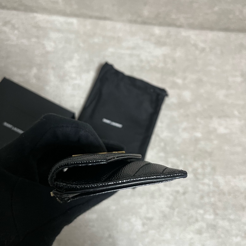 正品 Ysl 經典荔枝皮卡夾零錢包-9