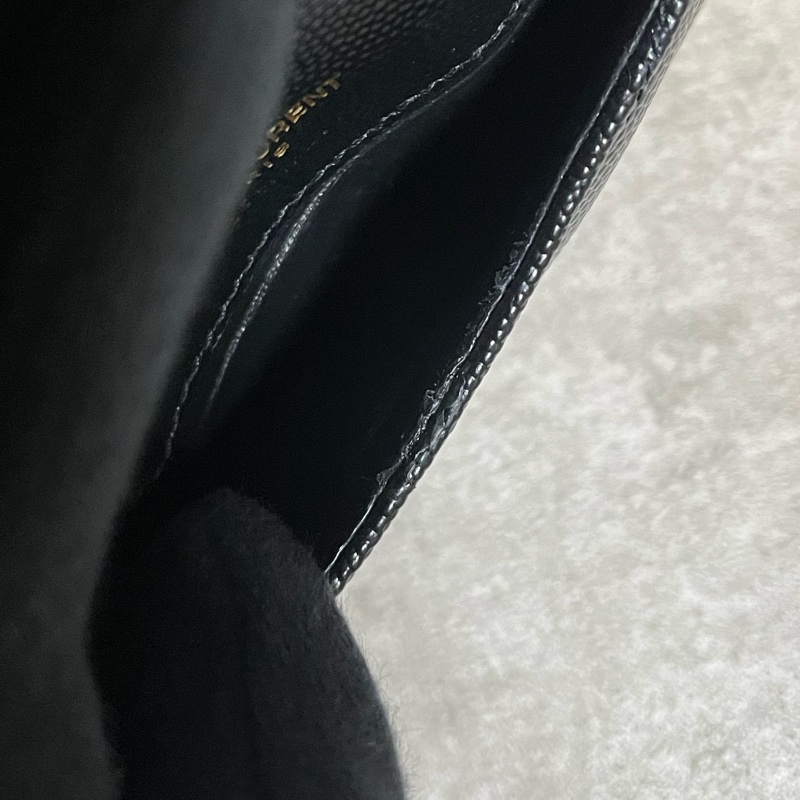 正品 Ysl 經典荔枝皮卡夾零錢包-10