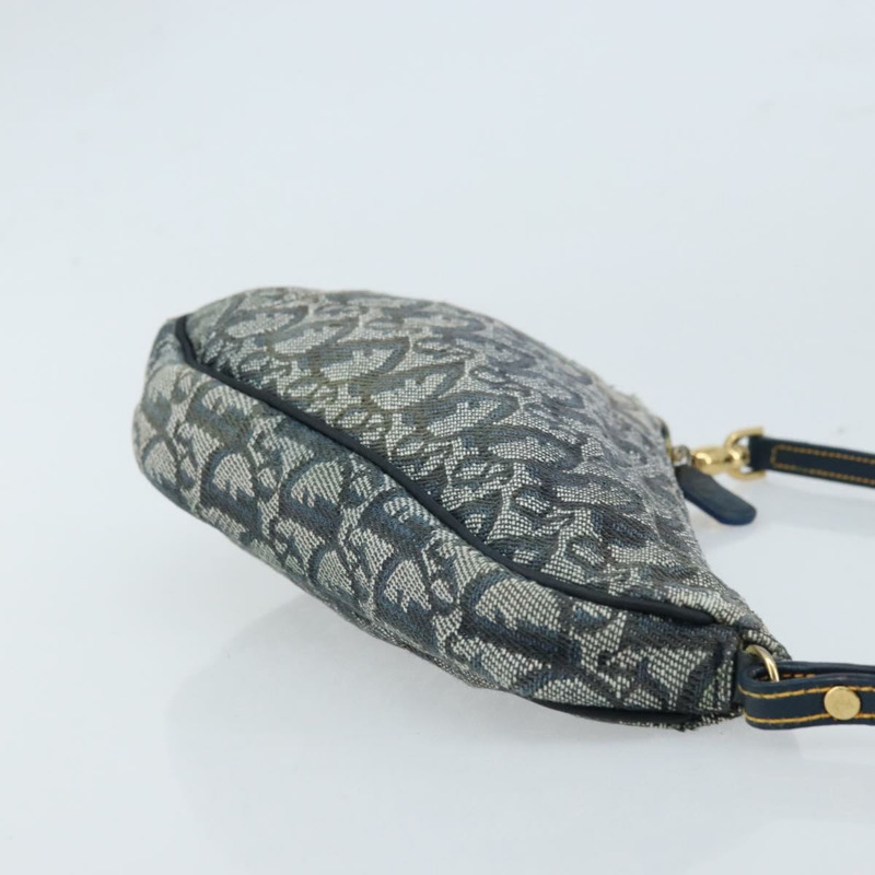 【日本直送】Christian Dior Trotter帆布馬鞍配件包 PVC海軍藍金色 正品 171444A-3