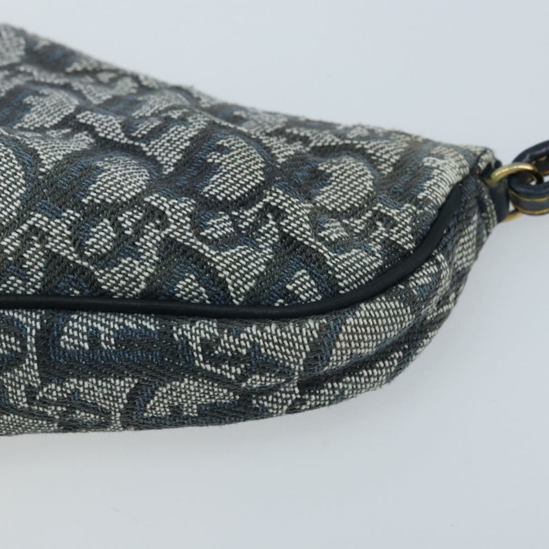 【日本直送】Christian Dior Trotter帆布馬鞍配件包 PVC海軍藍金色 正品 171444A-9