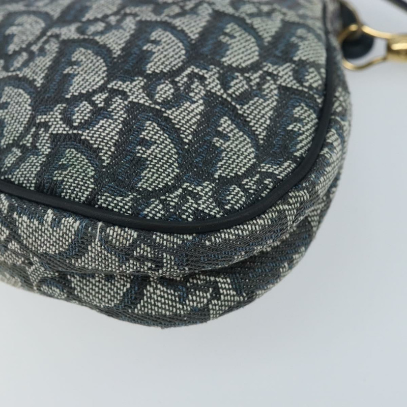 【日本直送】Christian Dior Trotter帆布馬鞍配件包 PVC海軍藍金色 正品 171444A-11