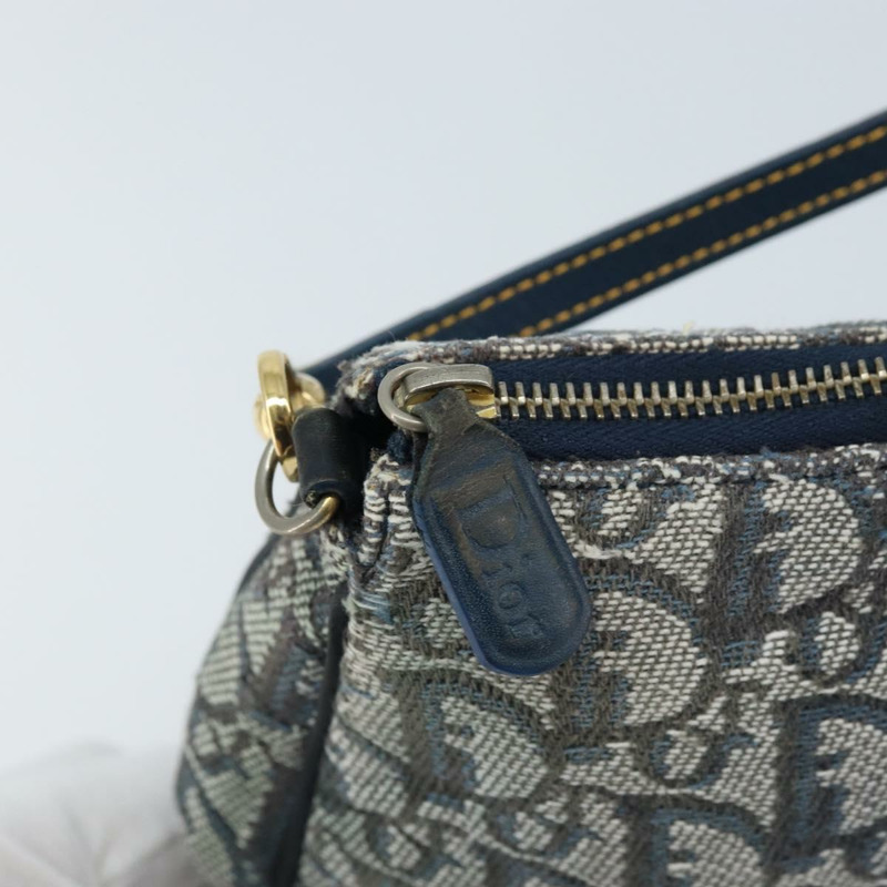 【日本直送】Christian Dior Trotter帆布馬鞍配件包 PVC海軍藍金色 正品 171444A-14