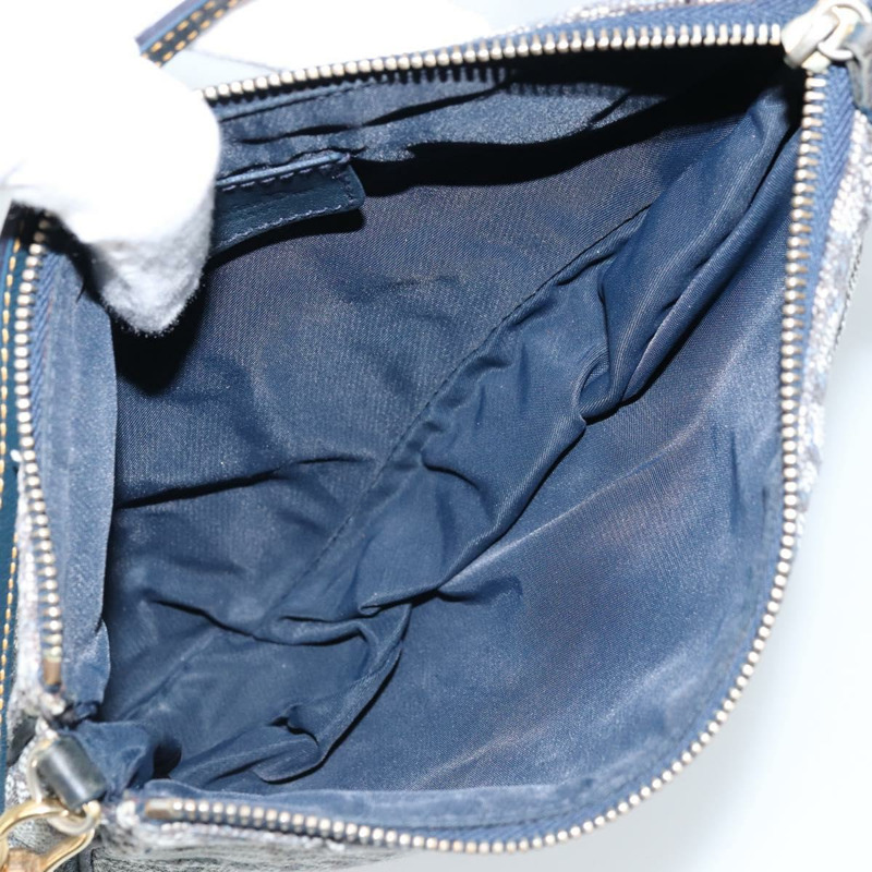 【日本直送】Christian Dior Trotter帆布馬鞍配件包 PVC海軍藍金色 正品 171444A-16