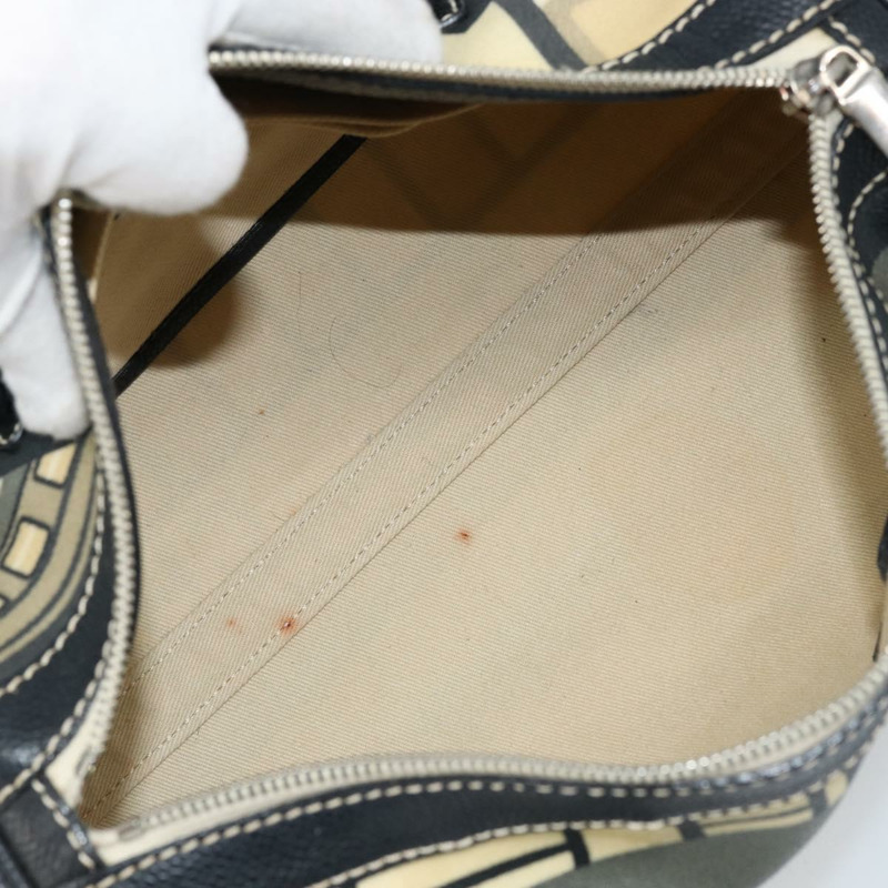 【日本直送】香奈兒中央車站波士頓包 PVC 皮革 黑色 米色 CC 標誌 正品 171456A-17