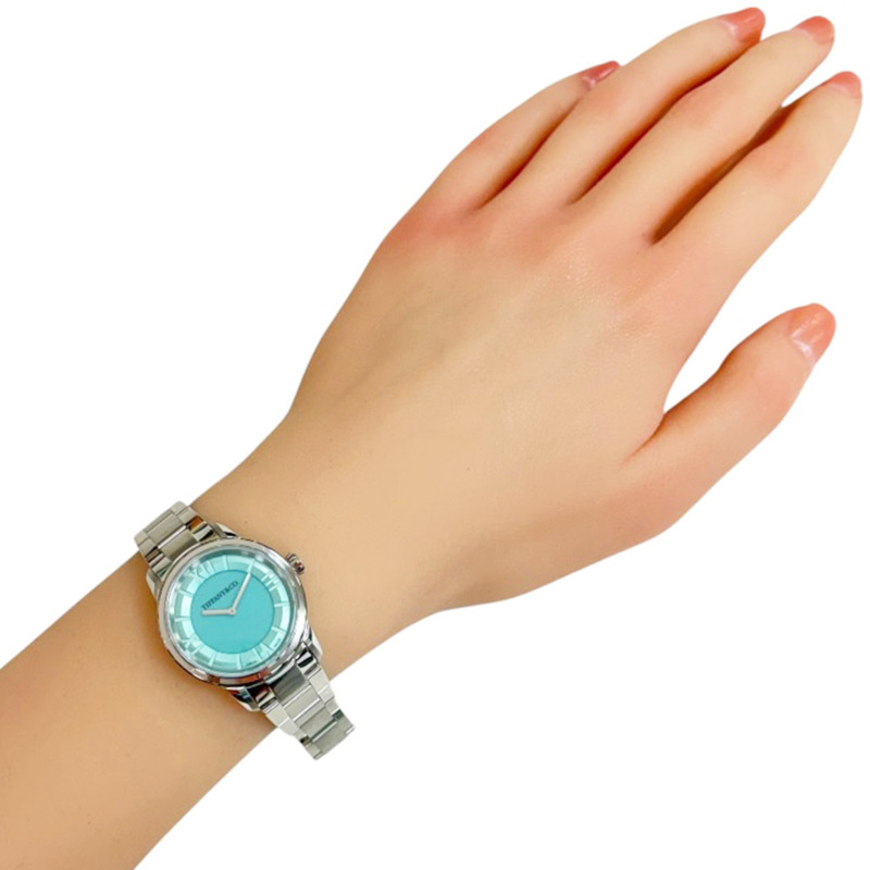 二手蒂芬妮 Atlas 29mm 手錶，不鏽鋼太陽能女錶，TIFFANY & Co.-1