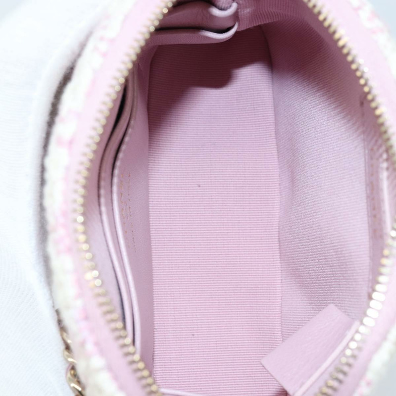 【日本直送】香奈兒鏈絎縫肩背包，粉紅色斜紋軟呢，銀色雙C標誌，正品編號171468SAM-16