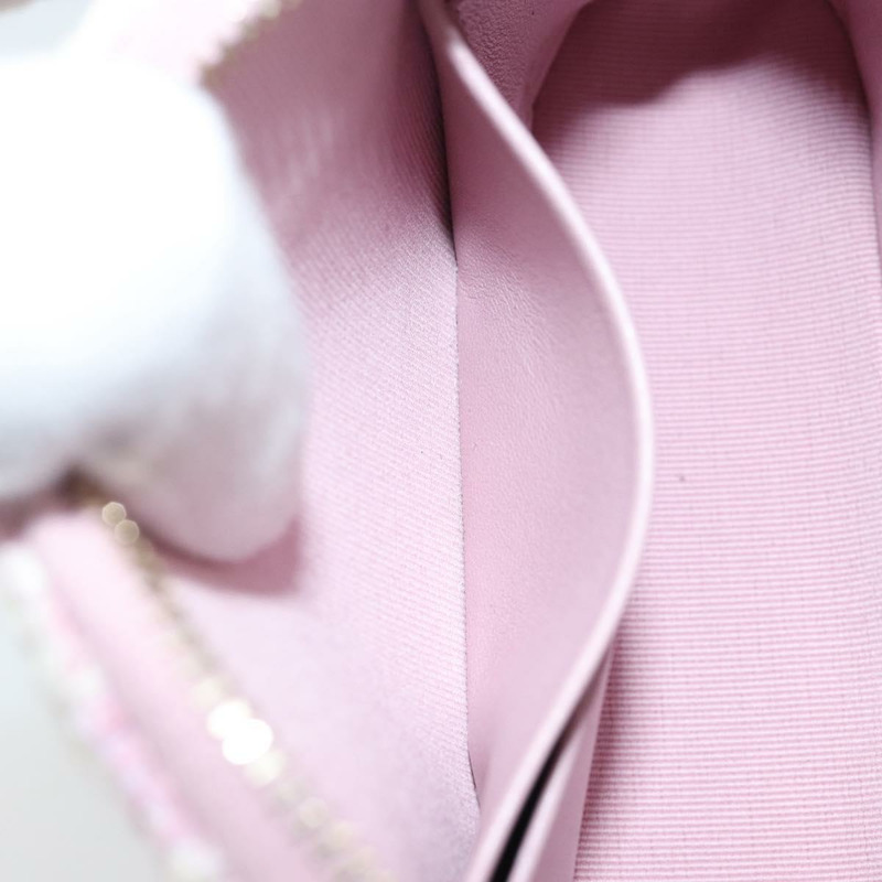 【日本直送】香奈兒鏈絎縫肩背包，粉紅色斜紋軟呢，銀色雙C標誌，正品編號171468SAM-19