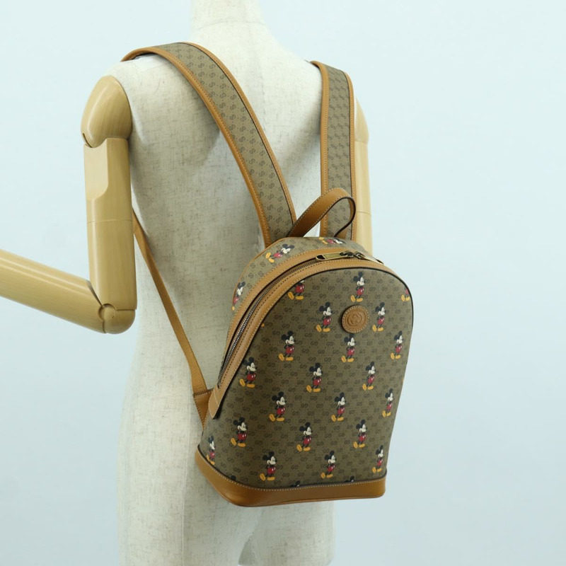 【日本直送】GUCCI Micro GG Supreme Disney 雙肩包 PVC 米色 金色 552884 正品 171451SAM-24