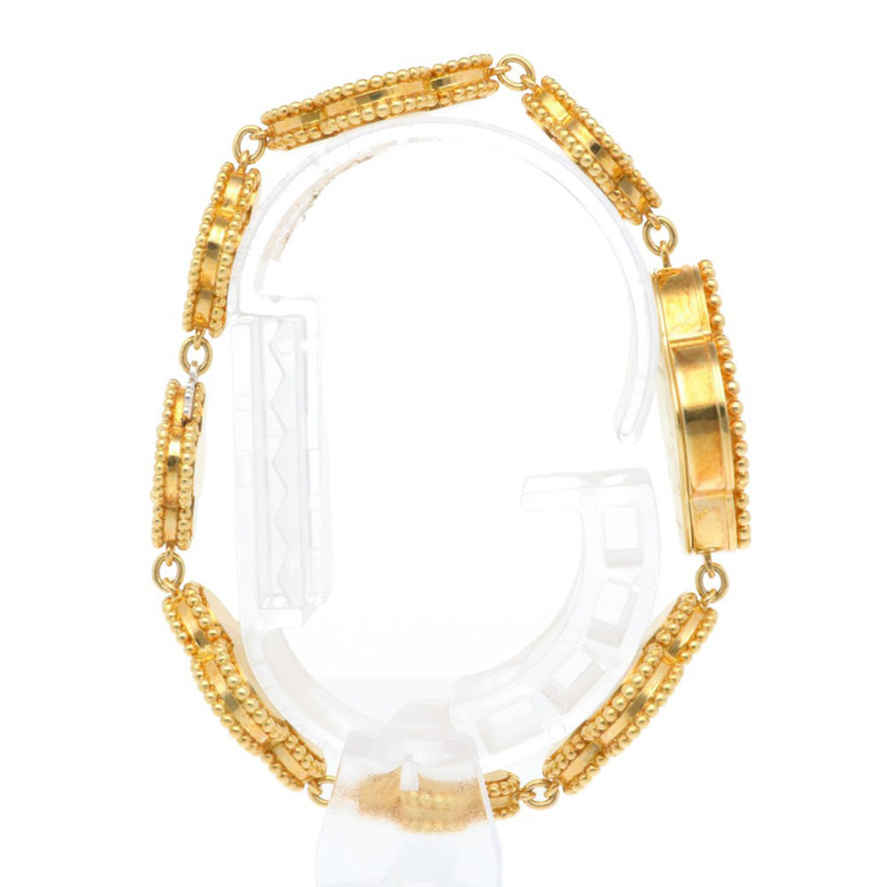 二手梵克雅寶 (Van Cleef & Arpels) 復古 Alhambra 系列腕錶，18K 金，VCAR040R00，石英錶，女士款，縵瑪瑙錶殼-6