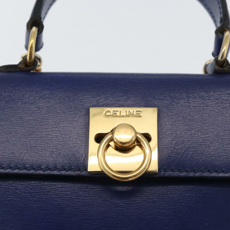 【日本直送】CELINE 手提包 皮革 兩用 藍色 金色 正品 LNZ339V-15