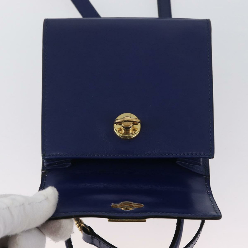 【日本直送】CELINE 手提包 皮革 兩用 藍色 金色 正品 LNZ339V-16