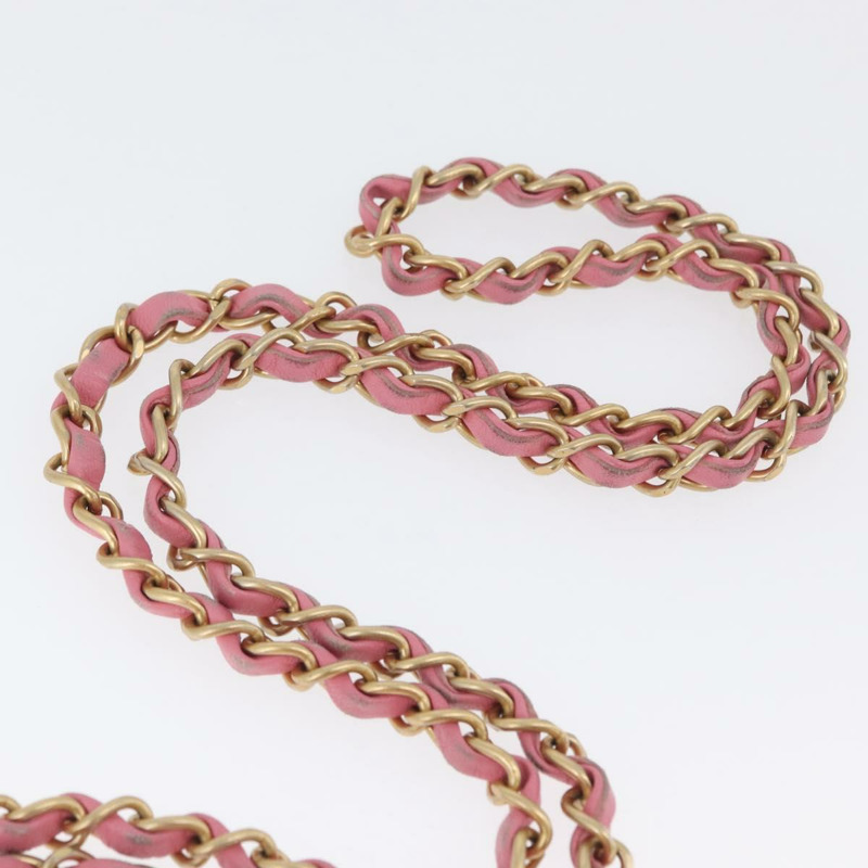 【日本直送】香奈兒迷你絎縫15鏈條肩背包，羊毛材質，粉紅金色雙C標誌，正品編號173407SAM-8