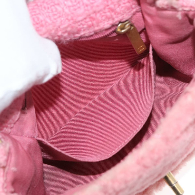 【日本直送】香奈兒迷你絎縫15鏈條肩背包，羊毛材質，粉紅金色雙C標誌，正品編號173407SAM-25