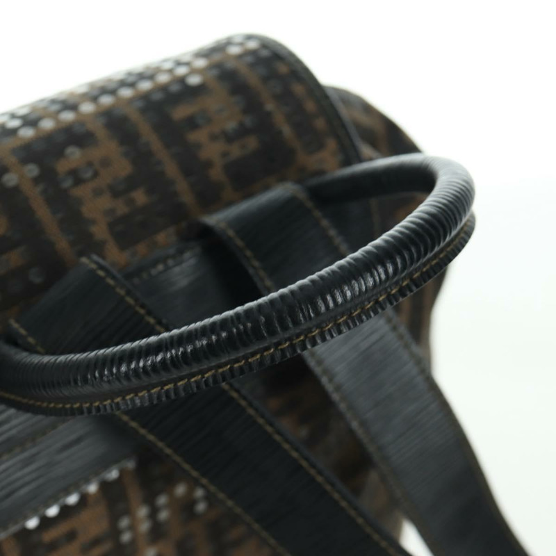 【日本直送】FENDI Zucca帆布雙肩包 棕色 金色 黑色 正品 168310SAV-6