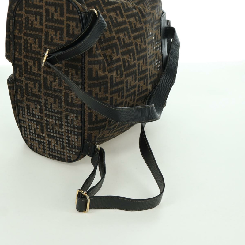【日本直送】FENDI Zucca帆布雙肩包 棕色 金色 黑色 正品 168310SAV-8