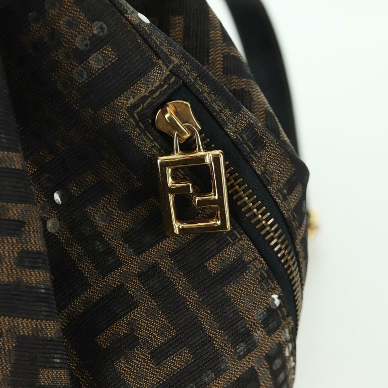 【日本直送】FENDI Zucca帆布雙肩包 棕色 金色 黑色 正品 168310SAV-16