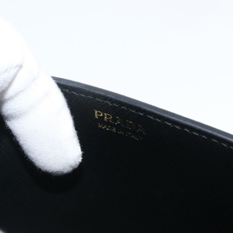 【日本直送】PRADA 鏈條皮夾單肩包 Safiano 皮革 黑色 金色 正品 171473SAM-15