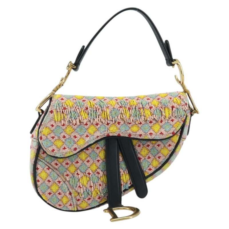 【日本直送】Christian Dior 串珠馬鞍包帆布多色金色正品 171485SM-1