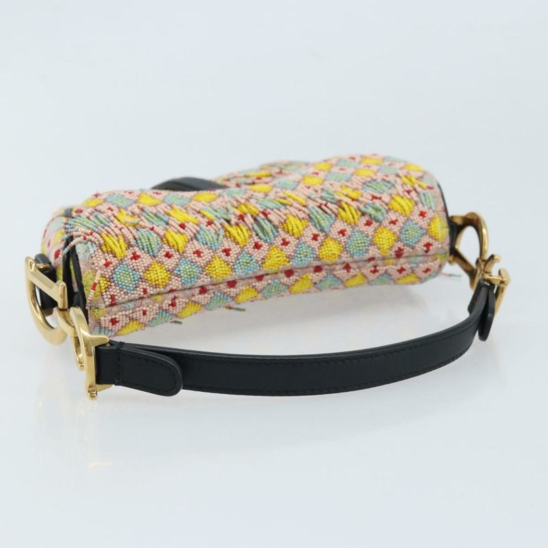【日本直送】Christian Dior 串珠馬鞍包帆布多色金色正品 171485SM-6