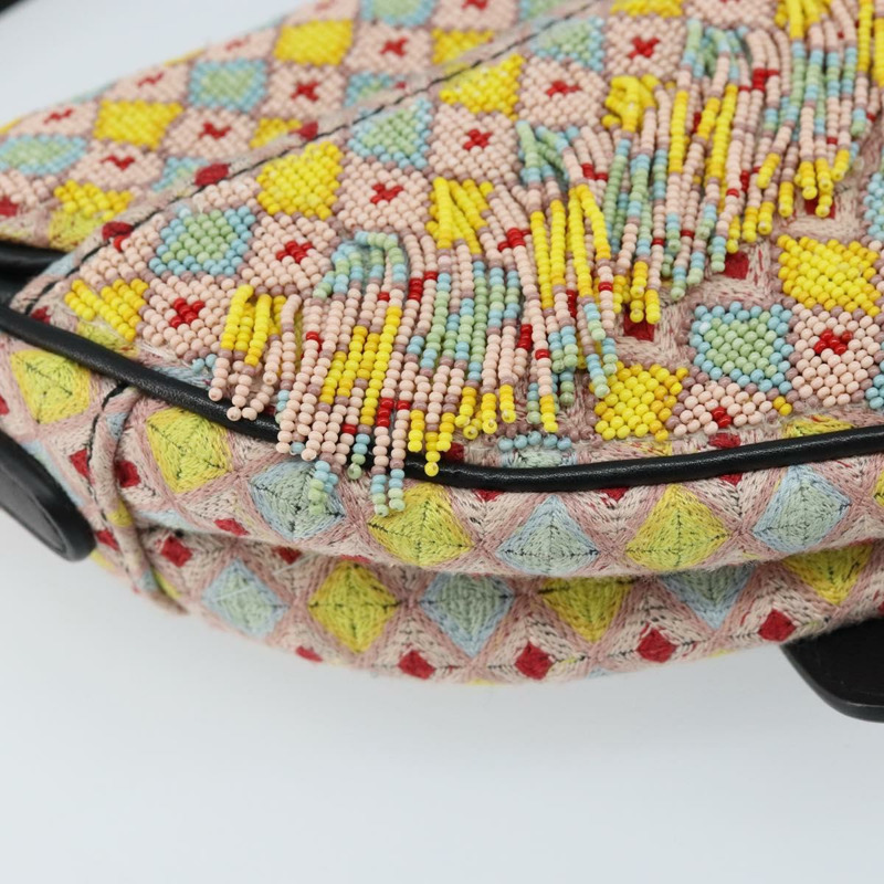 【日本直送】Christian Dior 串珠馬鞍包帆布多色金色正品 171485SM-12