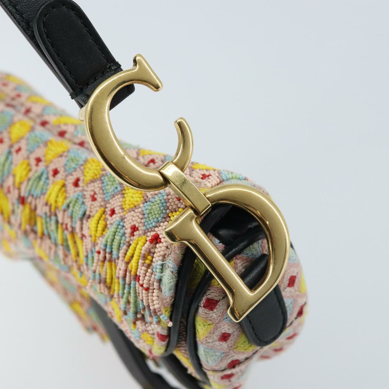 【日本直送】Christian Dior 串珠馬鞍包帆布多色金色正品 171485SM-13